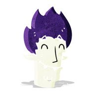 cartoon happy vampire head