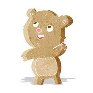cartoon cute waving teddy bear