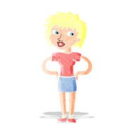 cartoon woman with hands on hips N5