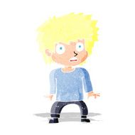 cartoon frightened boy