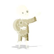 cartoon skeleton waving