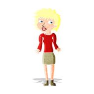 cartoon woman shrugging shoulders N14