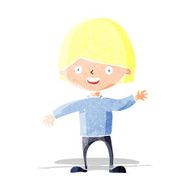 cartoon waving boy N2
