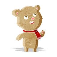 cartoon teddy bear wearing scarf
