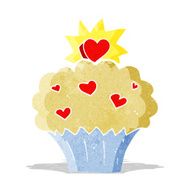 cartoon love heart cupcake