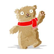 cartoon teddy bear wearing scarf N2