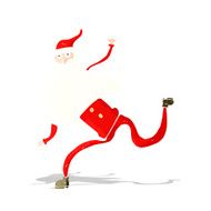 cartoon running santa
