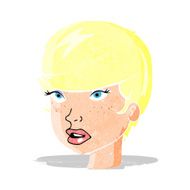 cartoon pretty female face N6