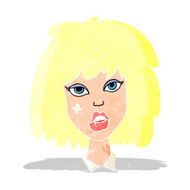 cartoon woman with bruised face