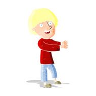 cartoon happy man showing