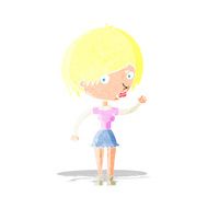 cartoon waving woman N3