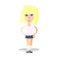 cartoon woman been in fight