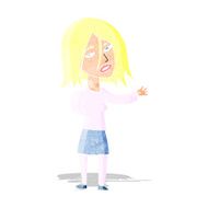 cartoon unhappy woman