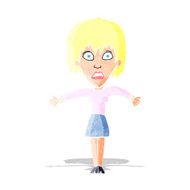 cartoon shocked woman N13