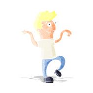 cartoon happy man doing funny dance