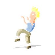 cartoon happy man doing funny dance N2