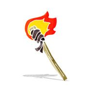 cartoon burning torch
