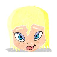cartoon female face N9