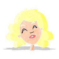 cartoon happy female face N13
