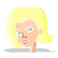 cartoon female face N10
