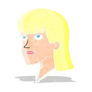 cartoon serious woman