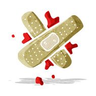 cartoon bloody medical plaster
