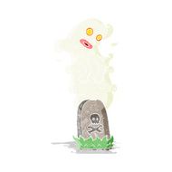 cartoon ghost rising from grave N13