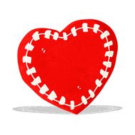 cartoon stitched heart