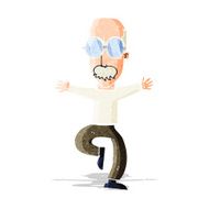 cartoon old man wearing big glasses