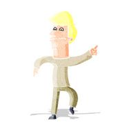 cartoon worried man pointing