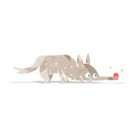 cartoon dog sniffing floor