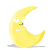 happy cartoon moon