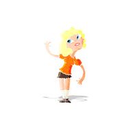 Cartoon Woman Waving N11