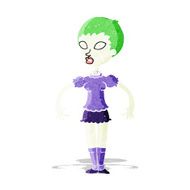 cartoon zombie monster woman