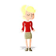 cartoon woman shrugging shoulders N17
