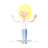 cartoon woman holding up hands N2