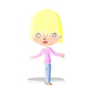 cartoon woman shrugging shoulders N18