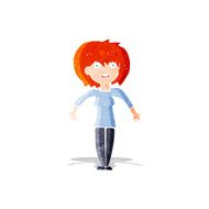 cartoon woman shrugging shoulders N20