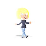 cartoon woman with open arms