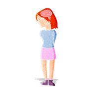 cartoon brainy woman