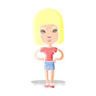 cartoon annoyed woman N13