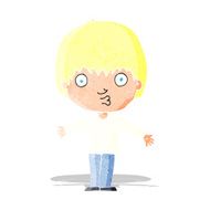 cartoon amazed boy