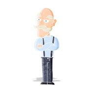 cartoon bored old man