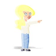 cartoon pretty woman pointing N2