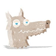 cartoon smug wolf face