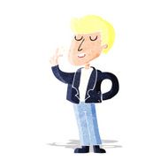 cartoon cool guy snapping fingers