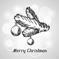 Merry Christmas hand drawn invitation card template