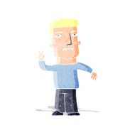 Cartoon Man Giving Peace Sign N3