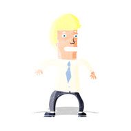 cartoon nervous businessman
