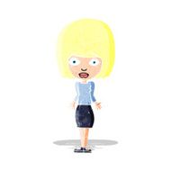 cartoon woman shrugging shoulders N22